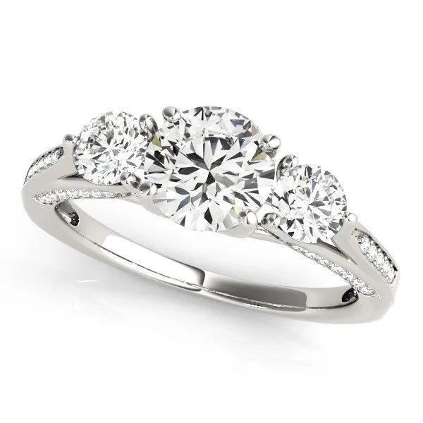 14k White Gold 3 Stone Style Round Diamond Engagement Ring (1 3/4 cttw)-rxd7436y28bt