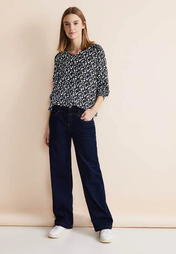 344527- Navy Print Blouse - Street One