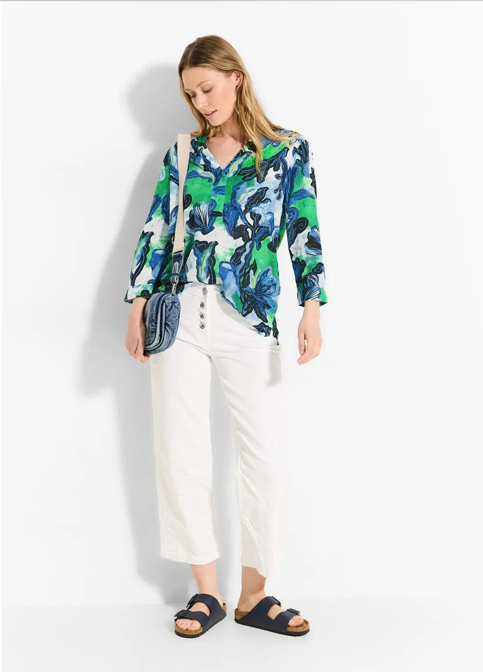 344837 - Printed Structure Blouse - Cecil