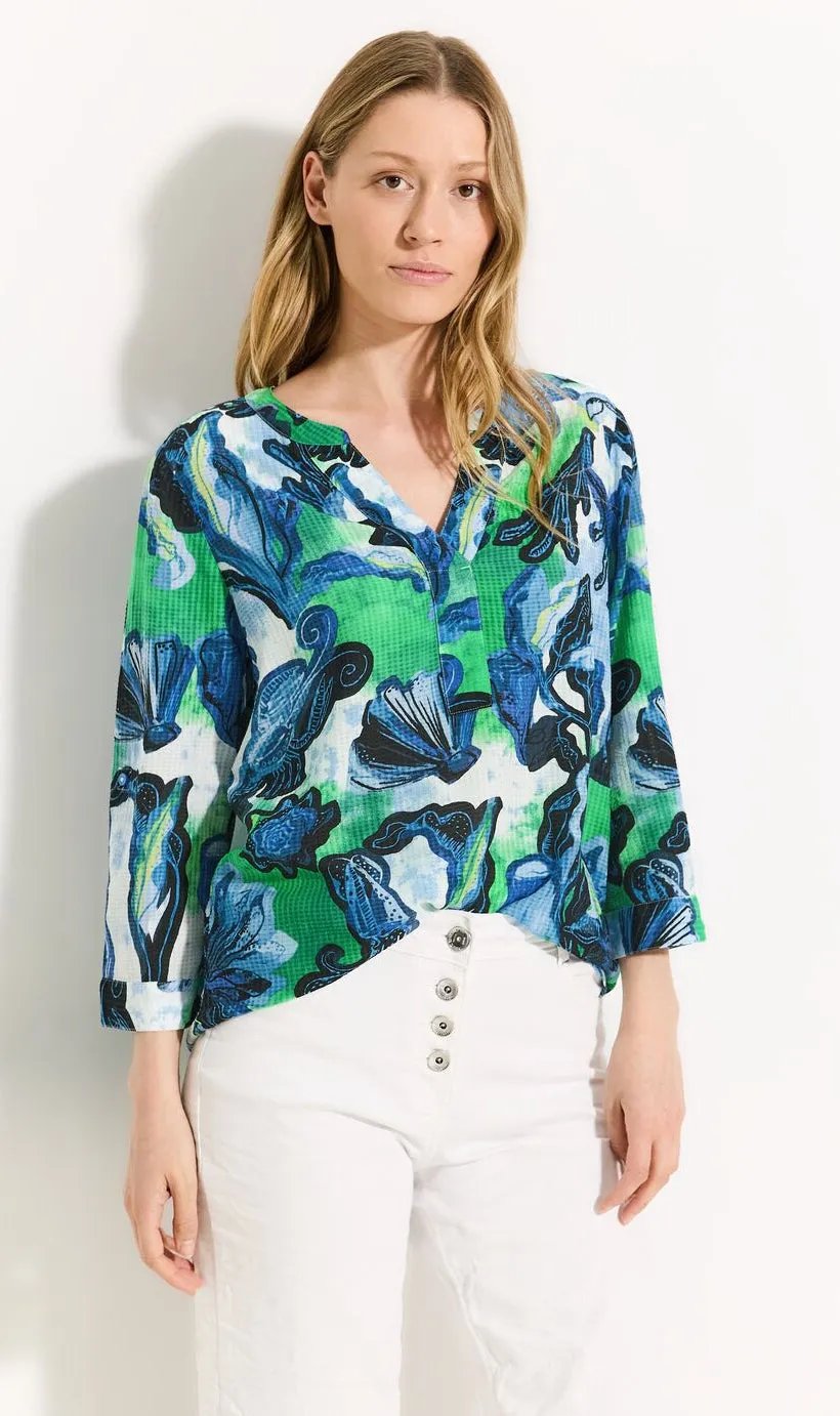 344837 - Printed Structure Blouse - Cecil