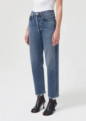 AGOLDE 90'S CROP MID RISE LOOSE STRAIGHT JEAN OBLIQUE