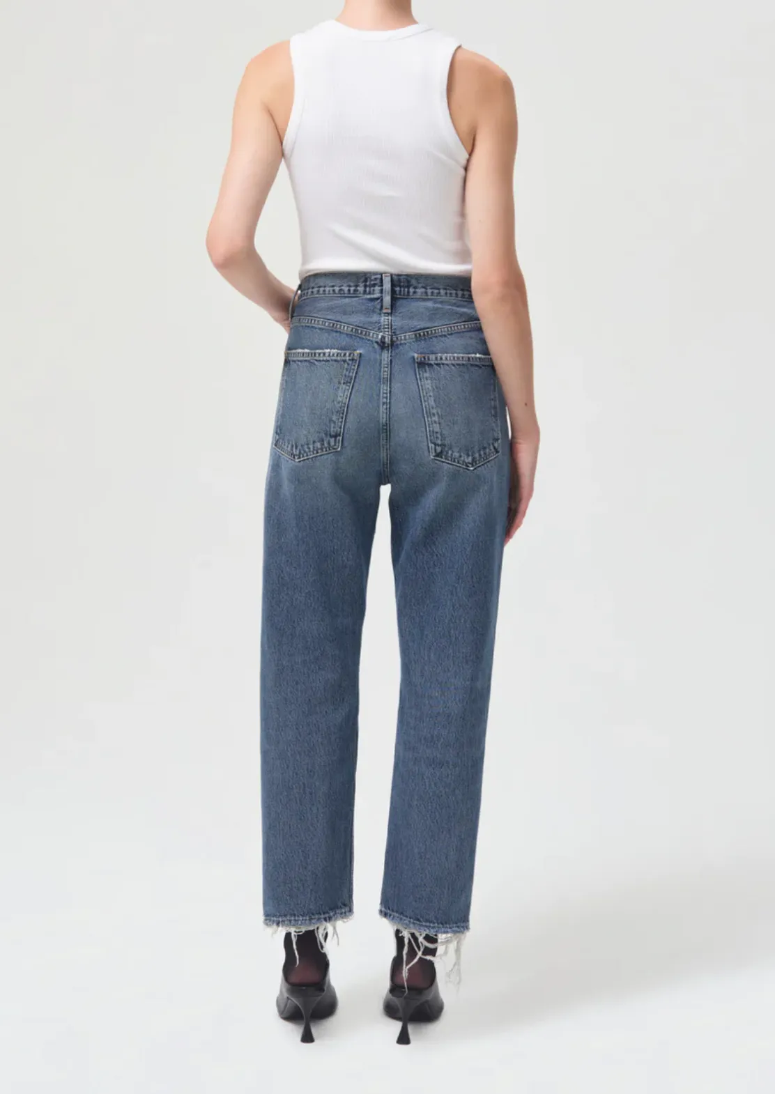 AGOLDE 90'S CROP MID RISE LOOSE STRAIGHT JEAN OBLIQUE