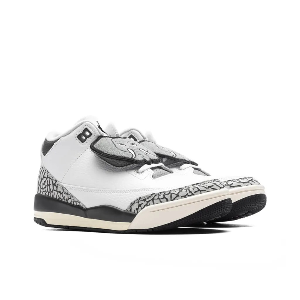 Air Jordan 3 Retro Hide N Sneaks (PS) - White/Black/Iron