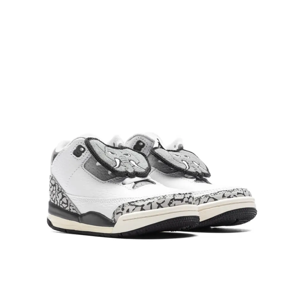 Air Jordan 3 Retro Hide N Sneaks (TD) - White/Black/Iron