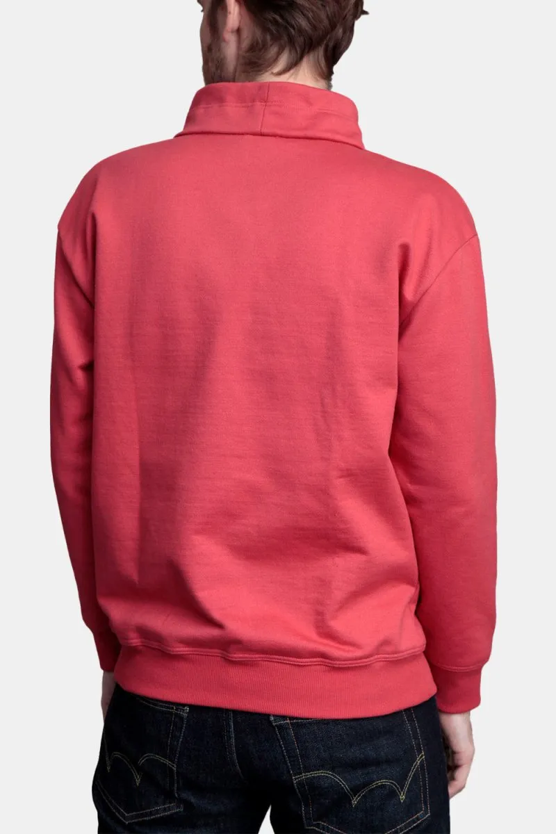 Armor Lux Organic Cotton Sweatshirt Stand-Up Collar (Cranberry Red)