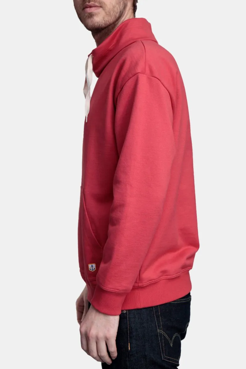 Armor Lux Organic Cotton Sweatshirt Stand-Up Collar (Cranberry Red)