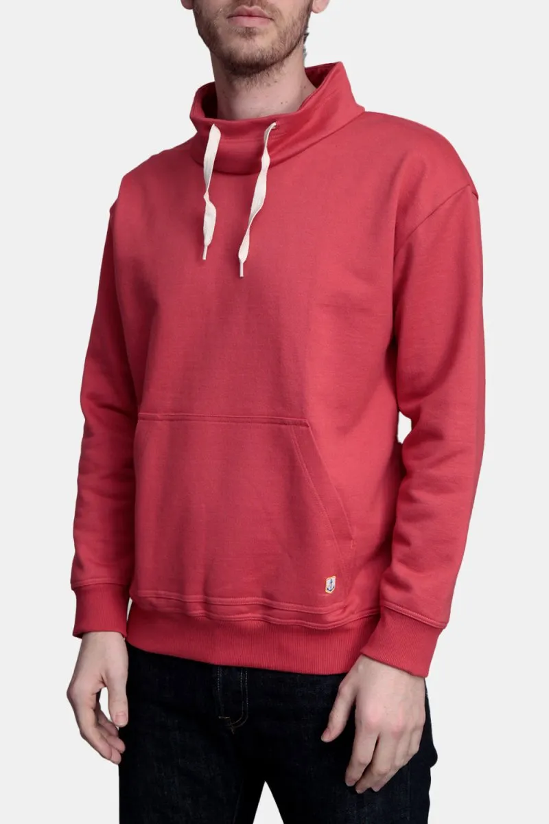 Armor Lux Organic Cotton Sweatshirt Stand-Up Collar (Cranberry Red)