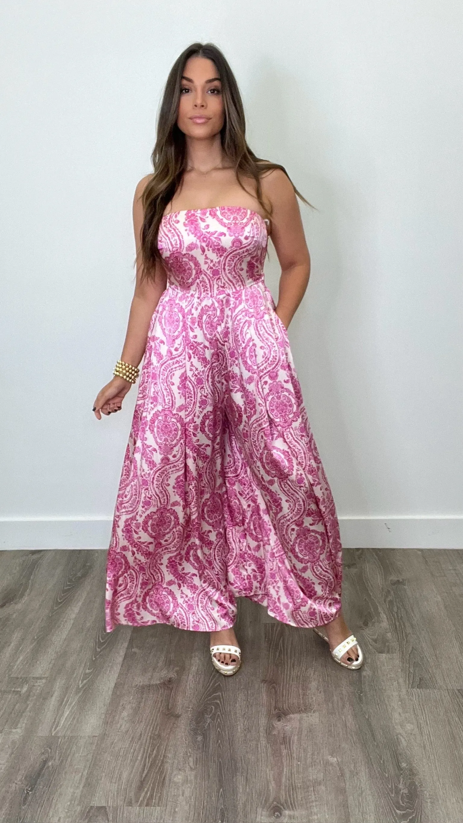 Ayla Fuchsia Tube Jumpsuit