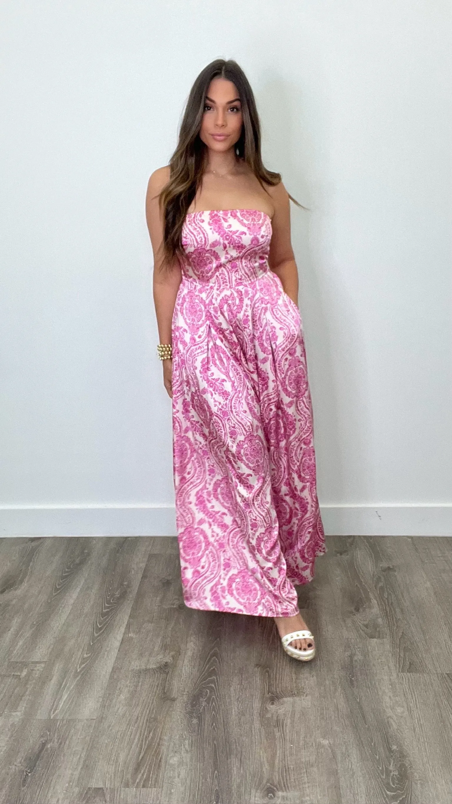 Ayla Fuchsia Tube Jumpsuit