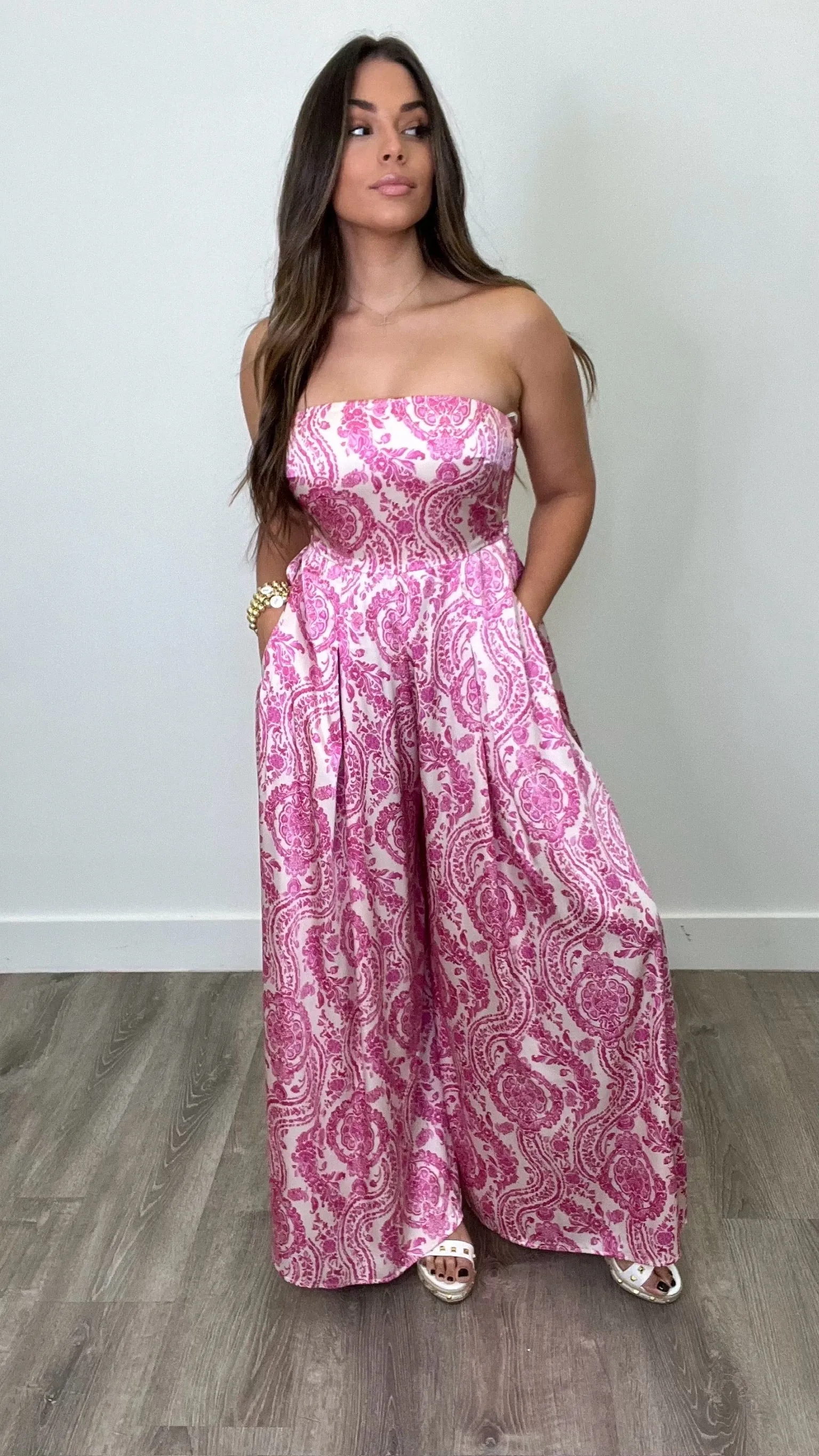 Ayla Fuchsia Tube Jumpsuit