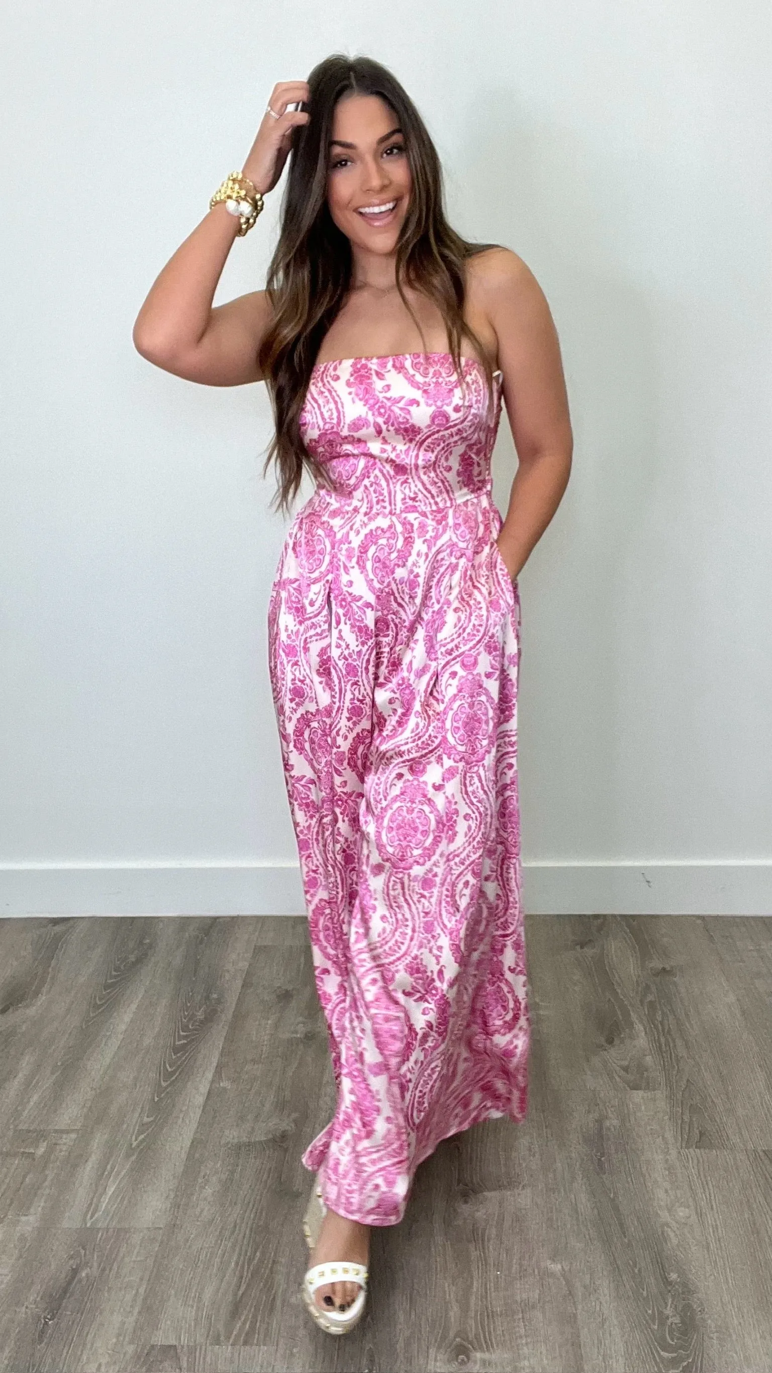 Ayla Fuchsia Tube Jumpsuit