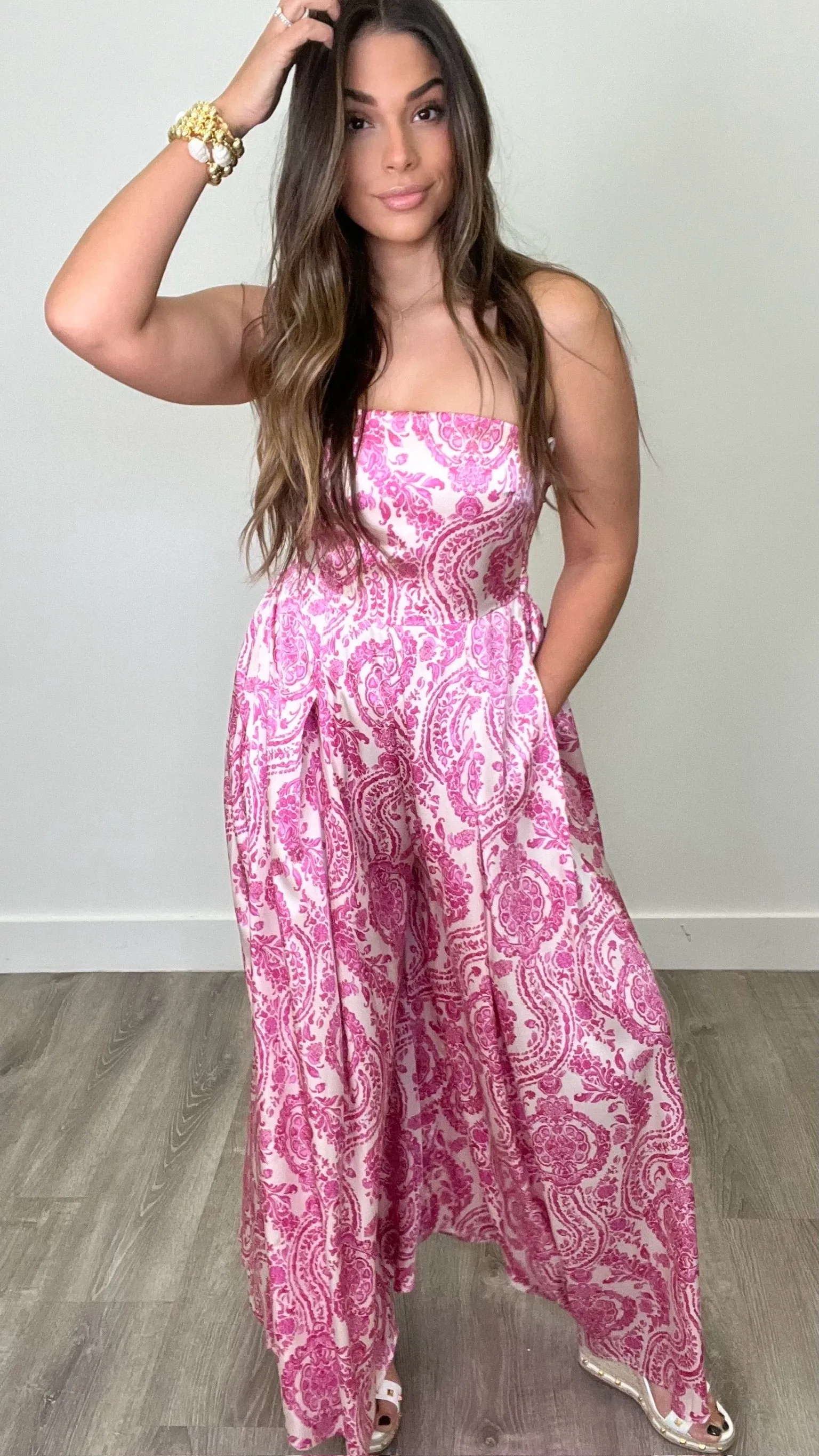 Ayla Fuchsia Tube Jumpsuit