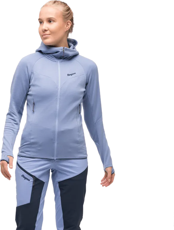 Bergans Women's Tind Merino Hood Jacket  Blueberry Milk | Buy Bergans Women's Tind Merino Hood Jacket  Blueberry Milk 