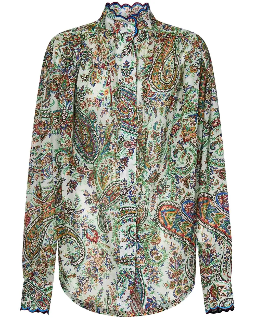 Bianco Paisley Print Long Sleeve Blouse