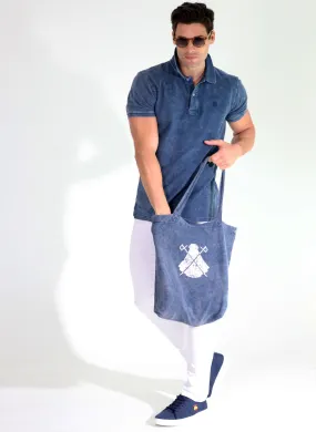 Bolsa Azul Tejido Polo