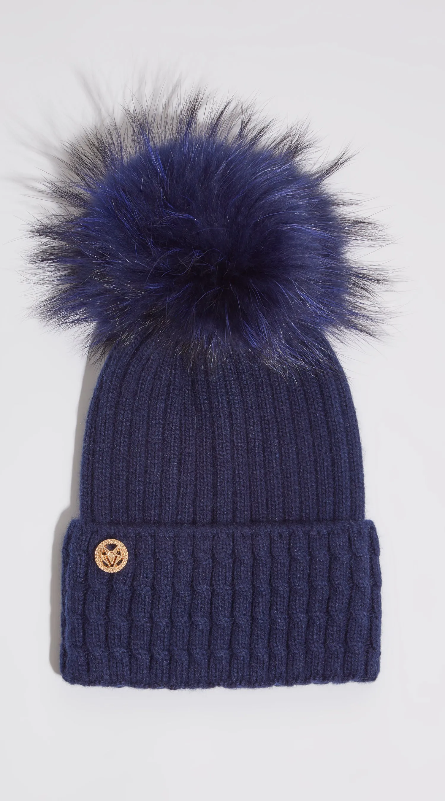 Boston Pom Pom Hat - Navy