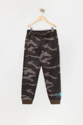 Boys Camo Print Fleece Jogger