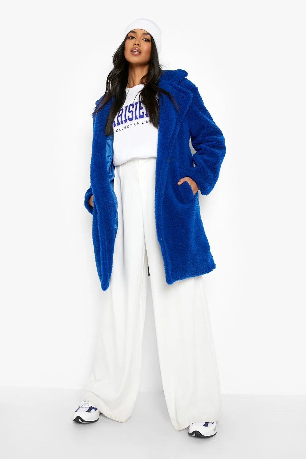 Bright Oversized Teddy Faux Fur Coat