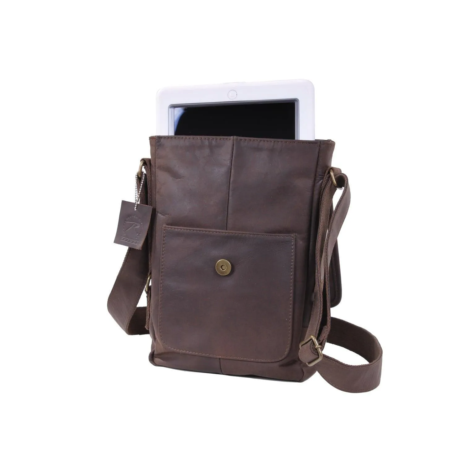 Brown Leather Military Tech Bag