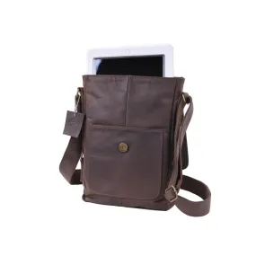 Brown Leather Military Tech Bag