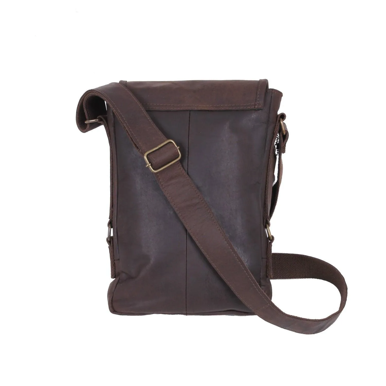 Brown Leather Military Tech Bag