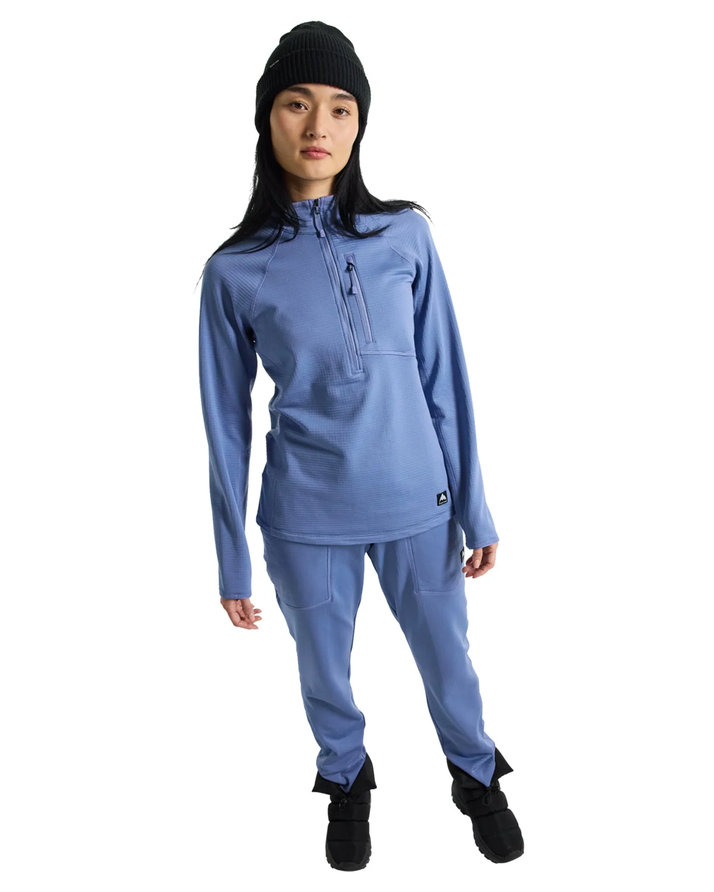 Burton Women's Stockrun Grid Half-Zip Fleece - Slate Blue