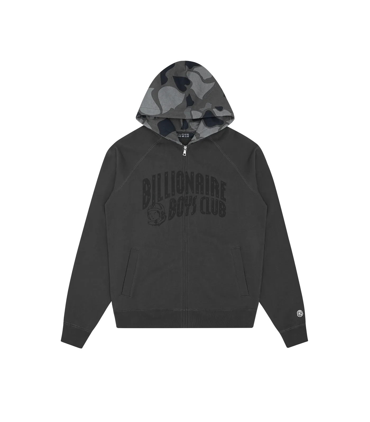 CAMO ARCH LOGO ZIP THROUGH HOOD - GREY