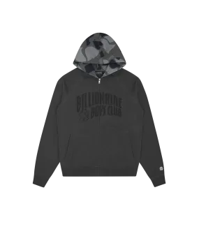 CAMO ARCH LOGO ZIP THROUGH HOOD - GREY