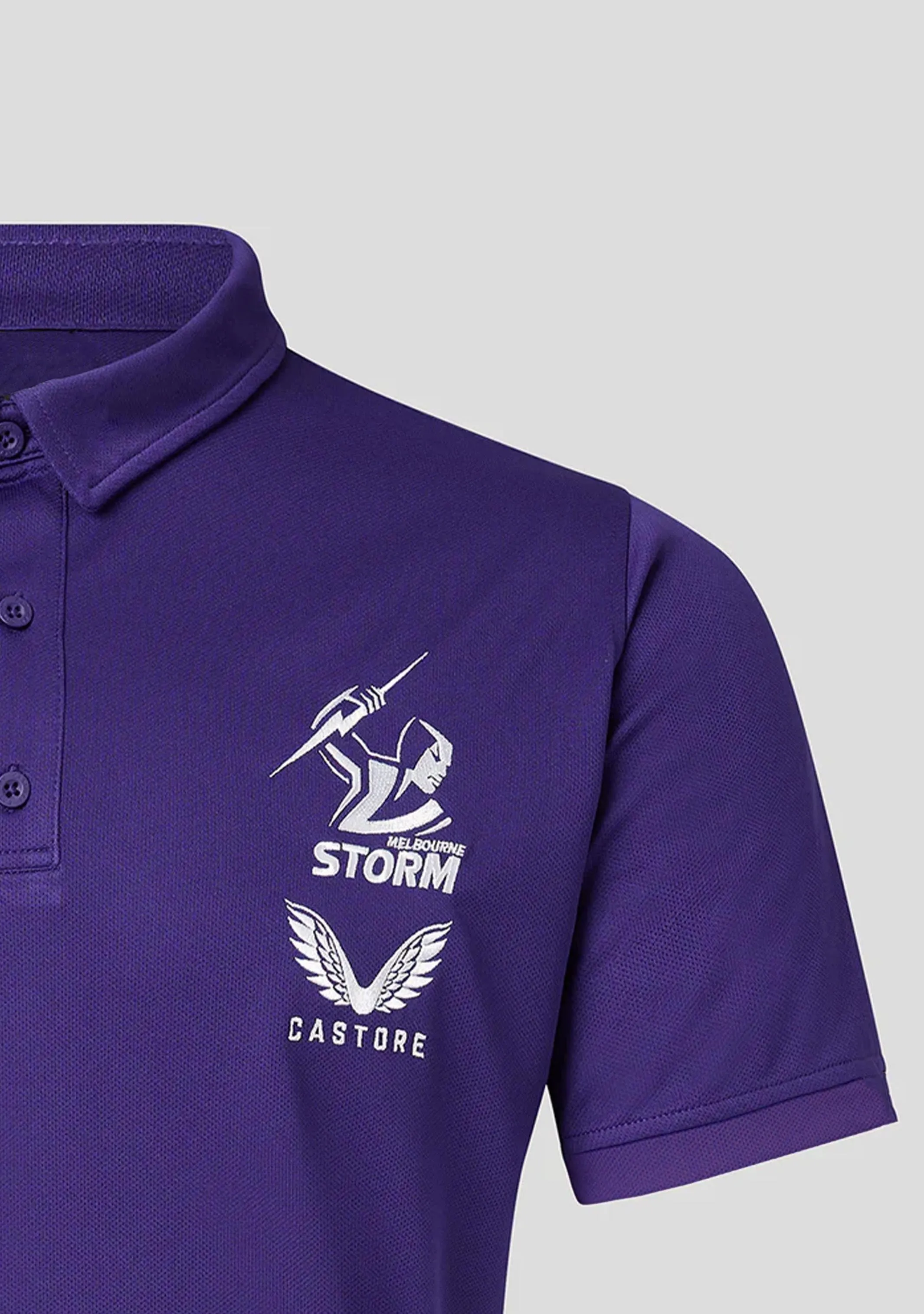 Castore Mens Melbourne Storm Coaches Media Polo Purple  JCMSMTRMP