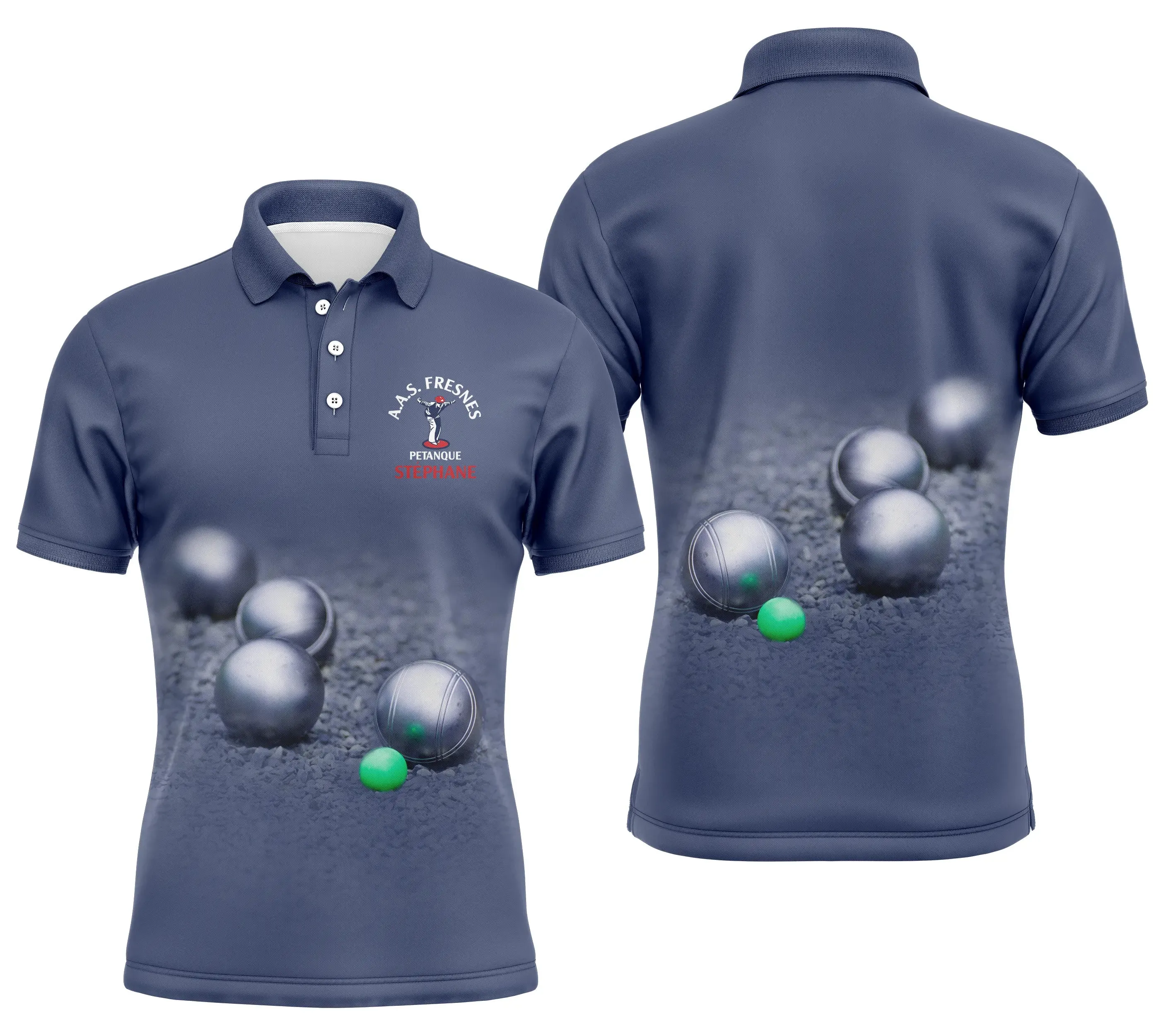 Chiptshirts Polo Pétanque Personnalisé Homme Et Femme, A.A.S. FRESNES Pétanque Club - CTS070622