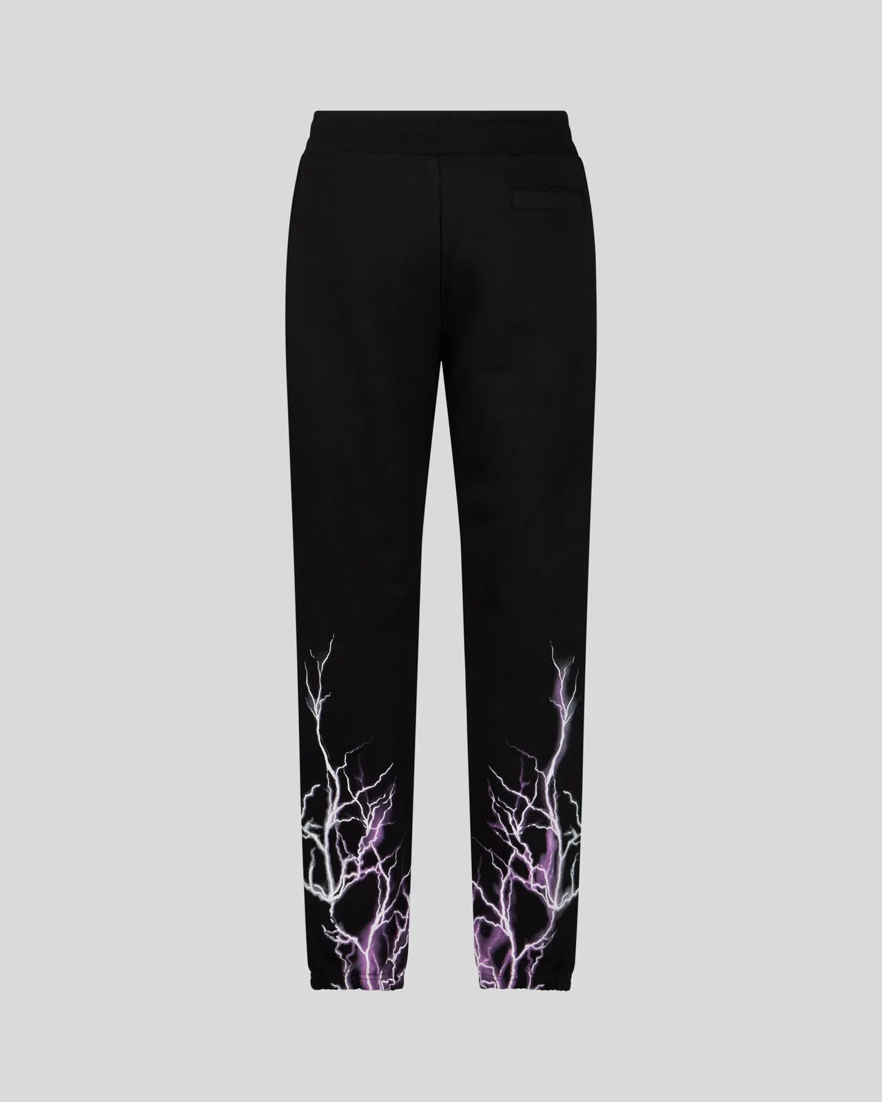 Completo tuta PHOBIA felpa cappuccio + pantalone nera fulmini viola e grigi