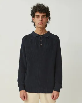 Corridor LS Slouchy Polo - Navy