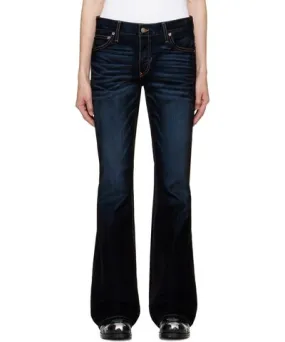 COÛT DE LA LIBERTÉ Black Jimmy Stretch Suede Flare Jeans