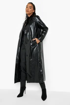 Croc Pu Longline Coat