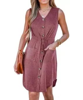 Cupshe Women's Drawstring Jersey Dress