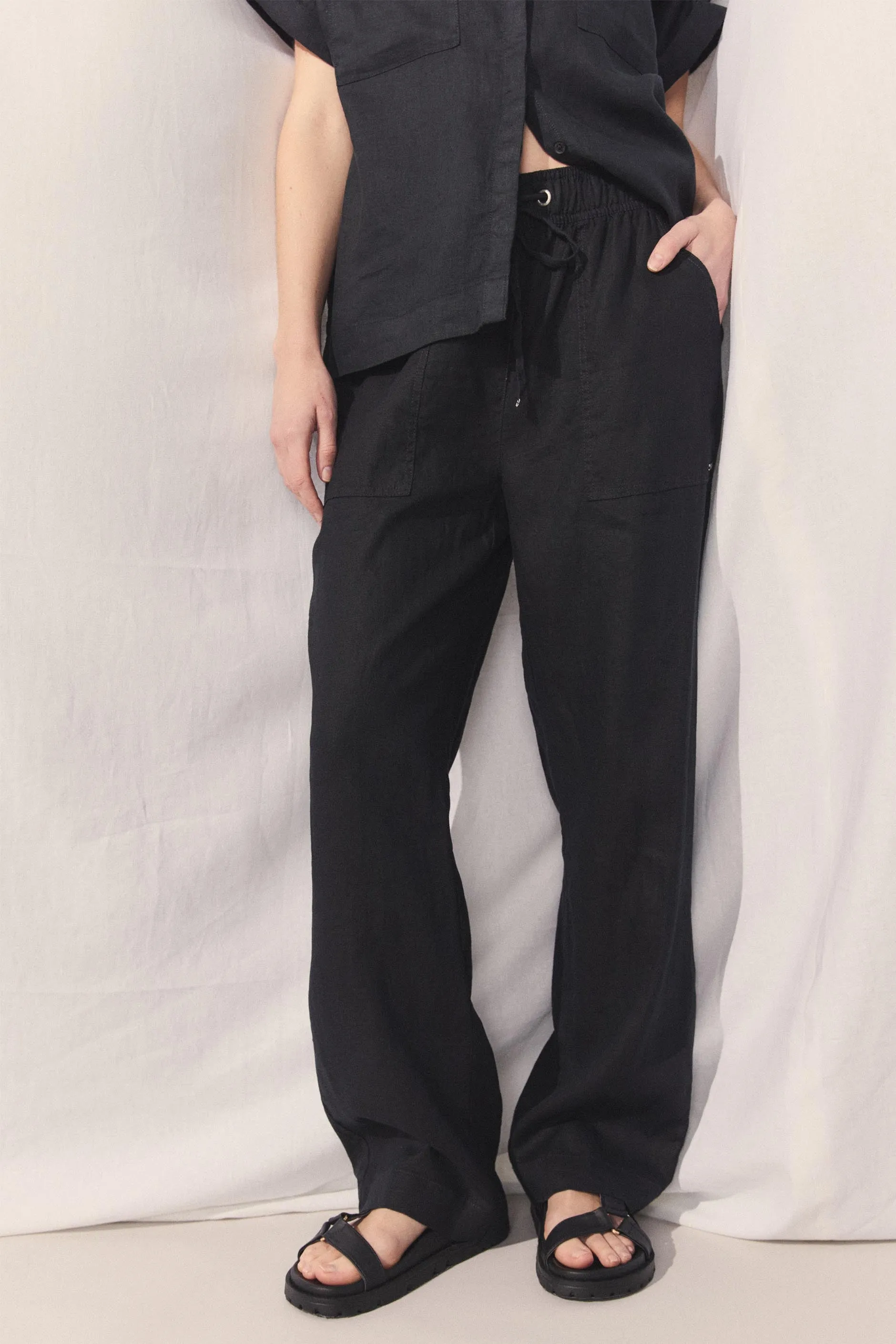 D-Luxe Wide Leg Linen Pant