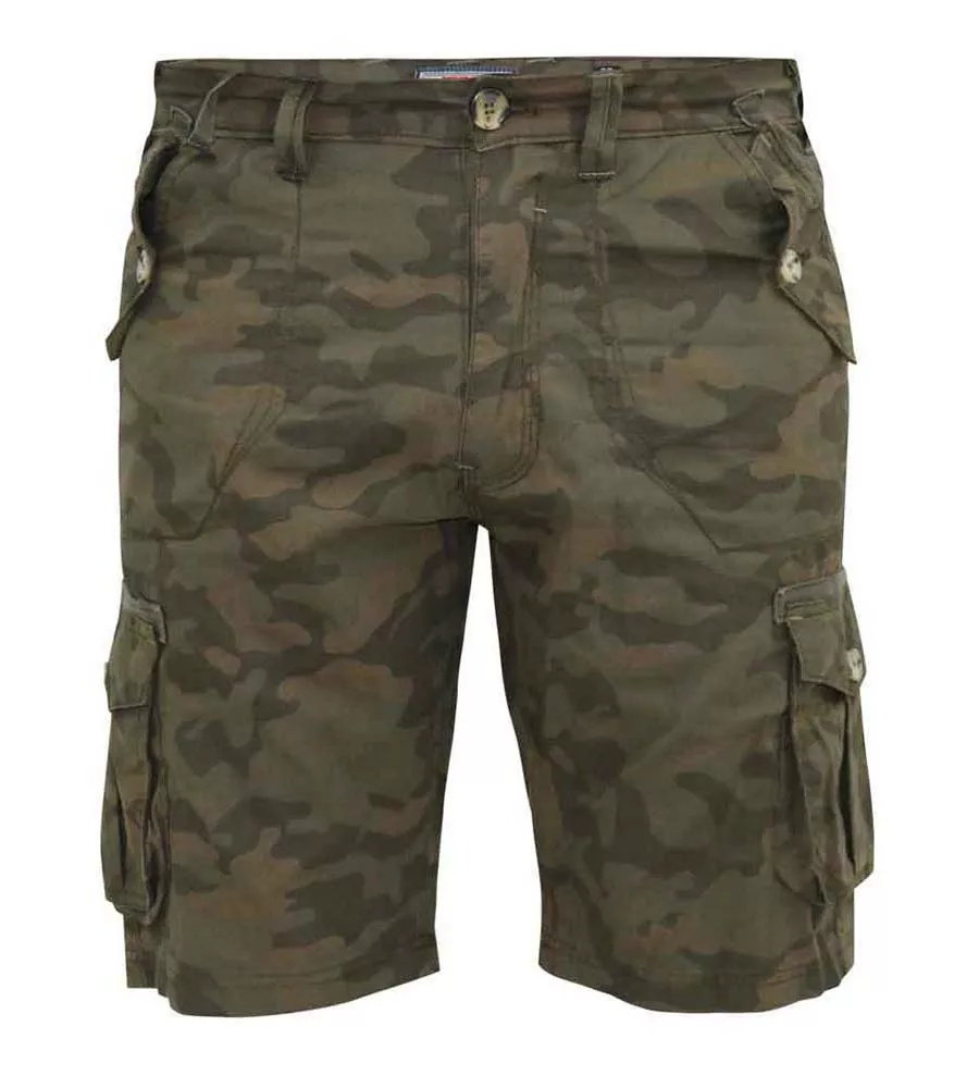 D555 Big Mens Camouflage Cotton Cargo Shorts (WOODBRIDGE)