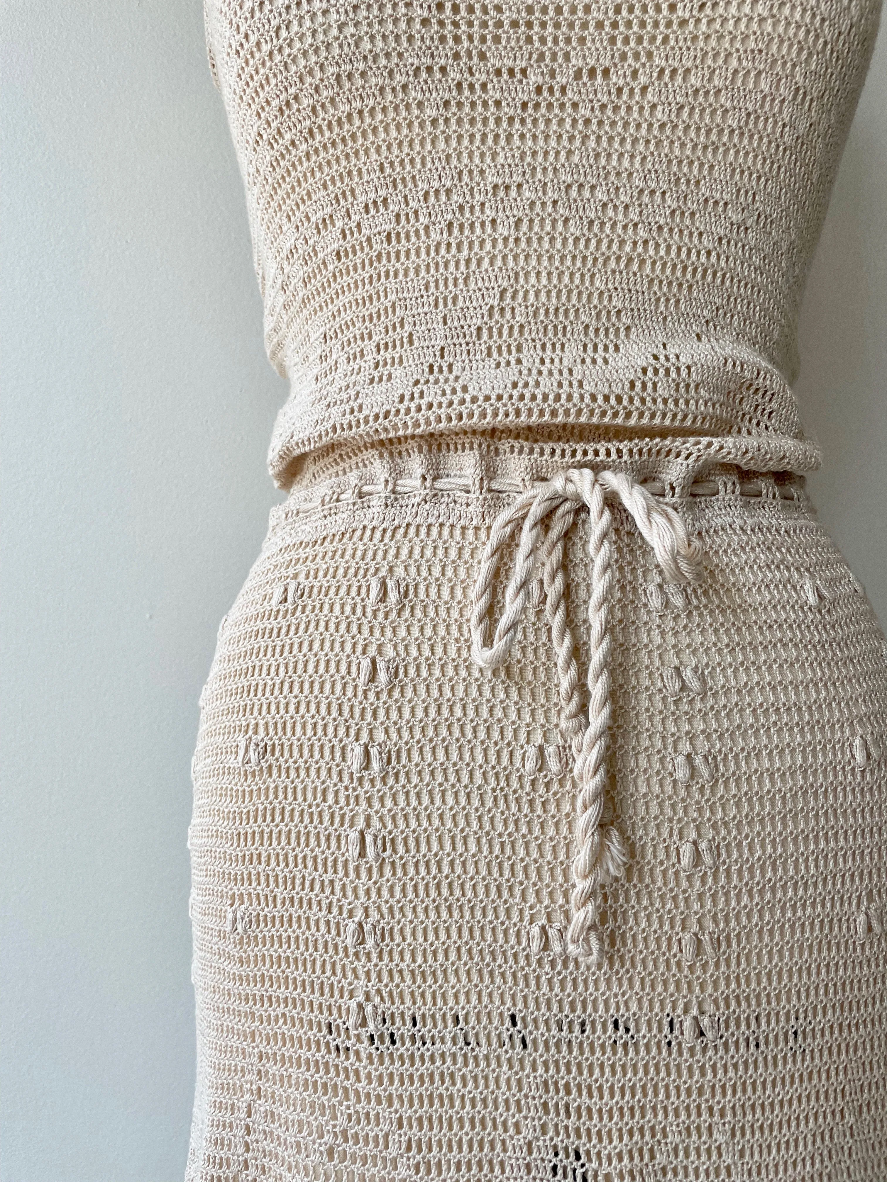 Ecru 1930s Crochet Dress