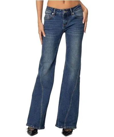 Edikted Women's Colton Boot Cut Low Rise Jeans