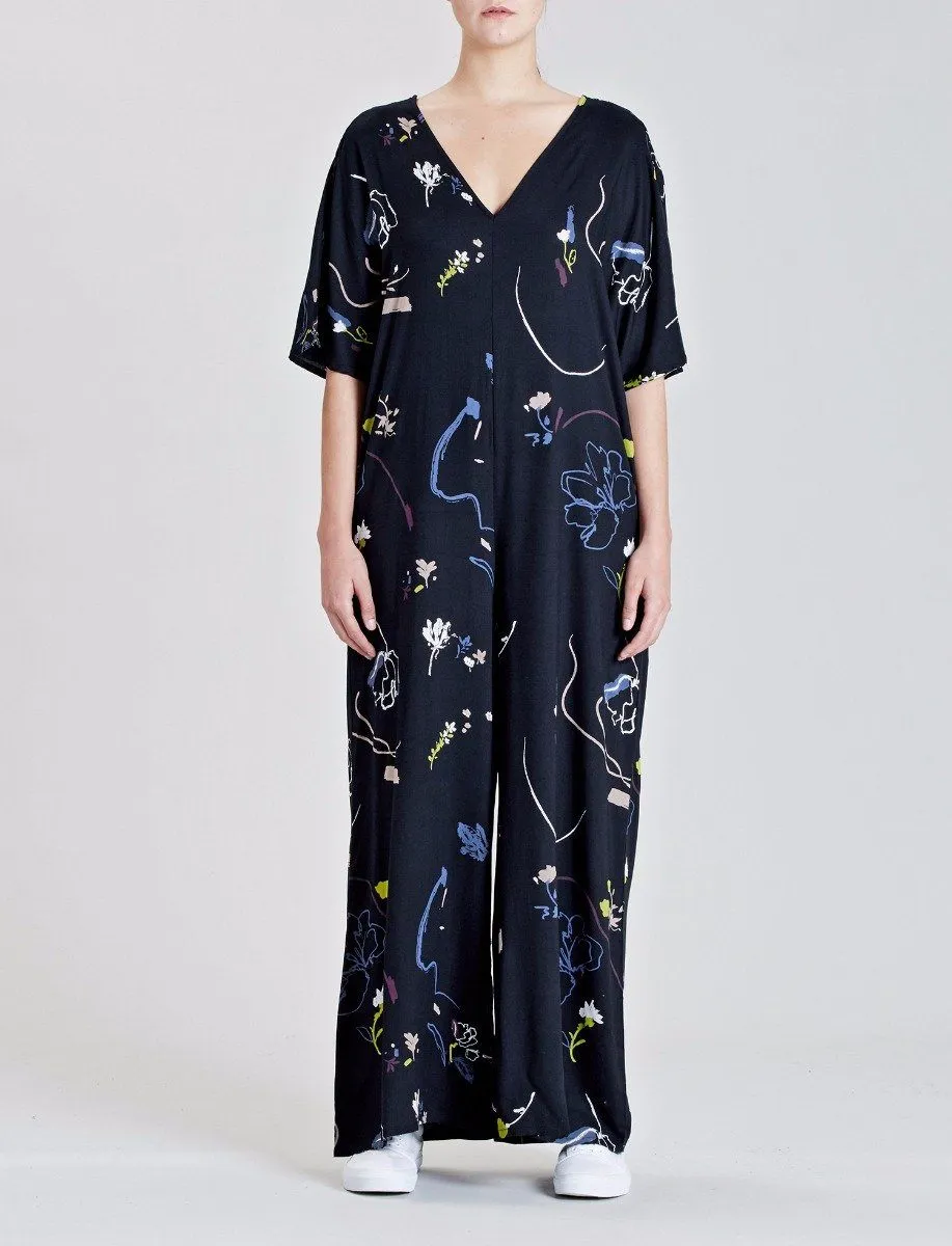 FLORAL CASCADE JUMPSUIT