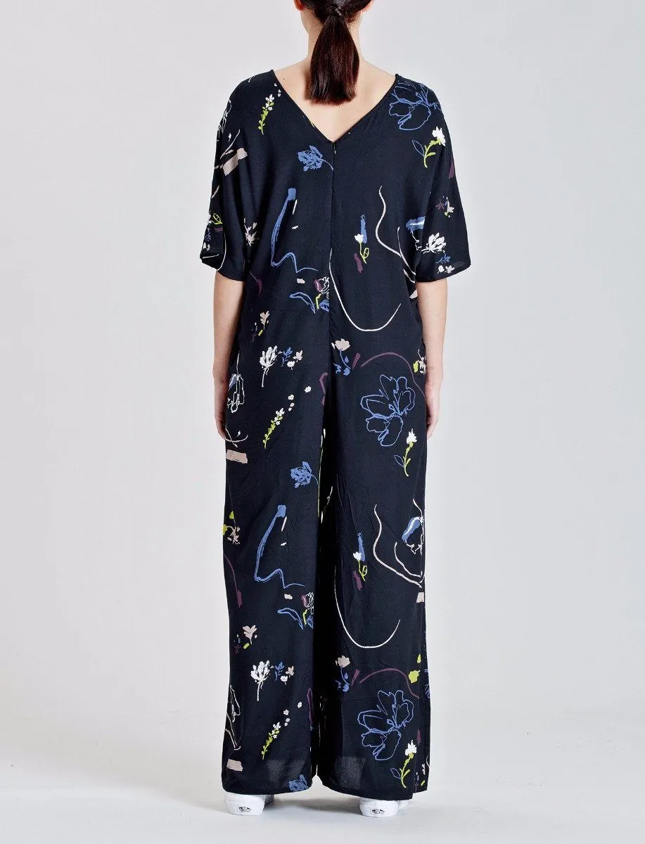 FLORAL CASCADE JUMPSUIT