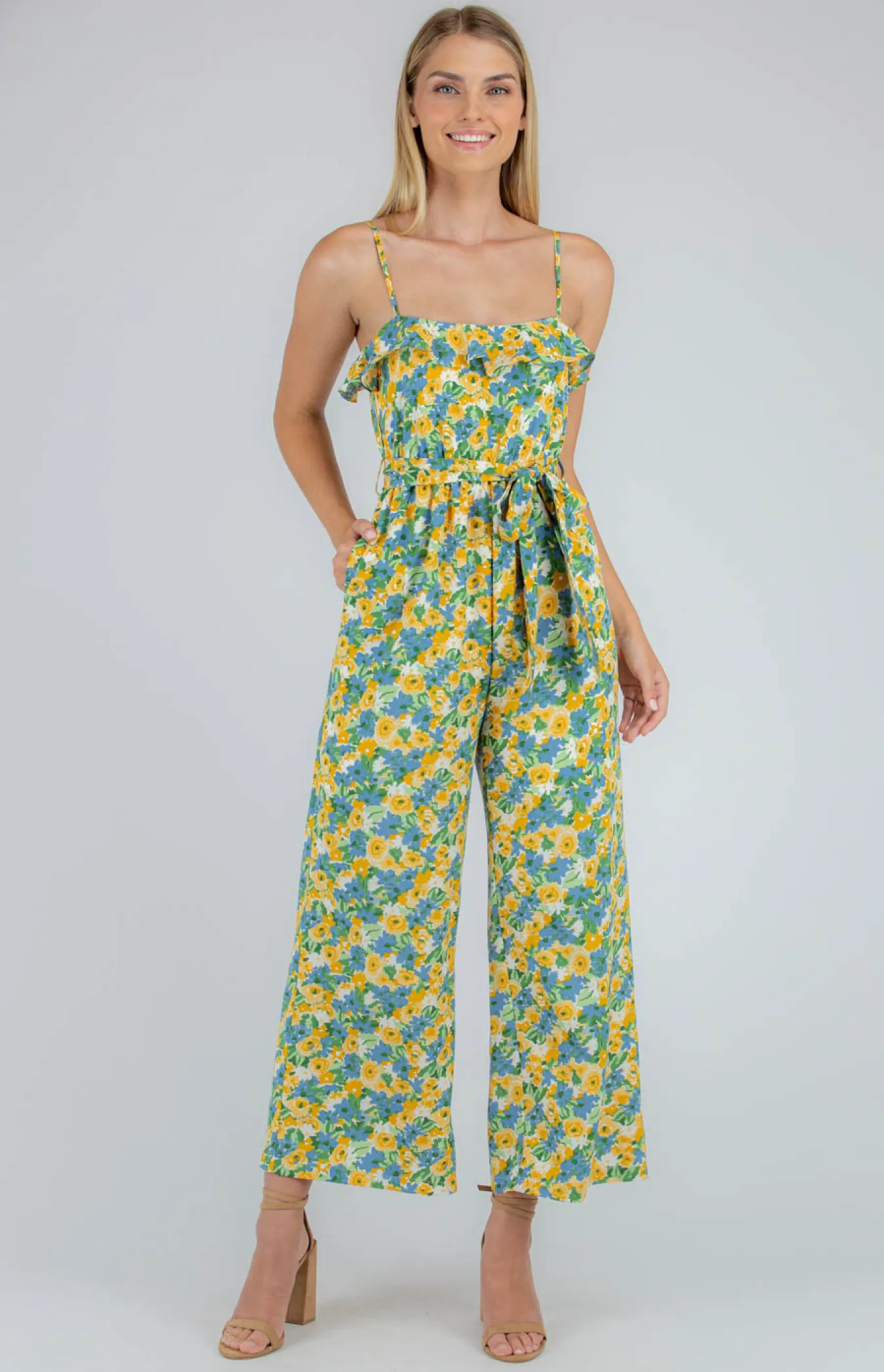 Frill Neckline Floral Jumpsuit (SJP483A) 