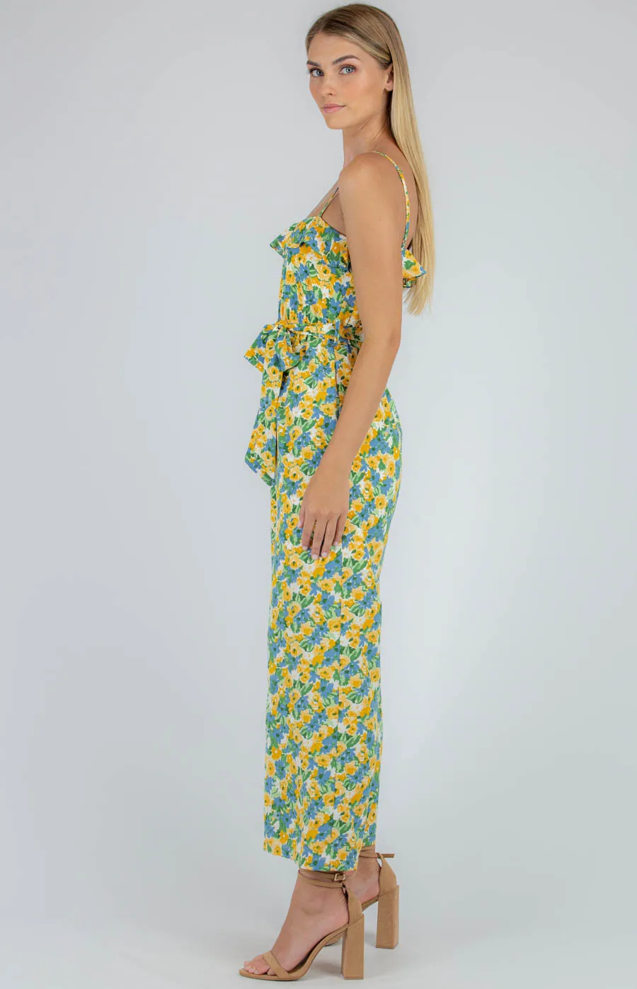 Frill Neckline Floral Jumpsuit (SJP483A) 