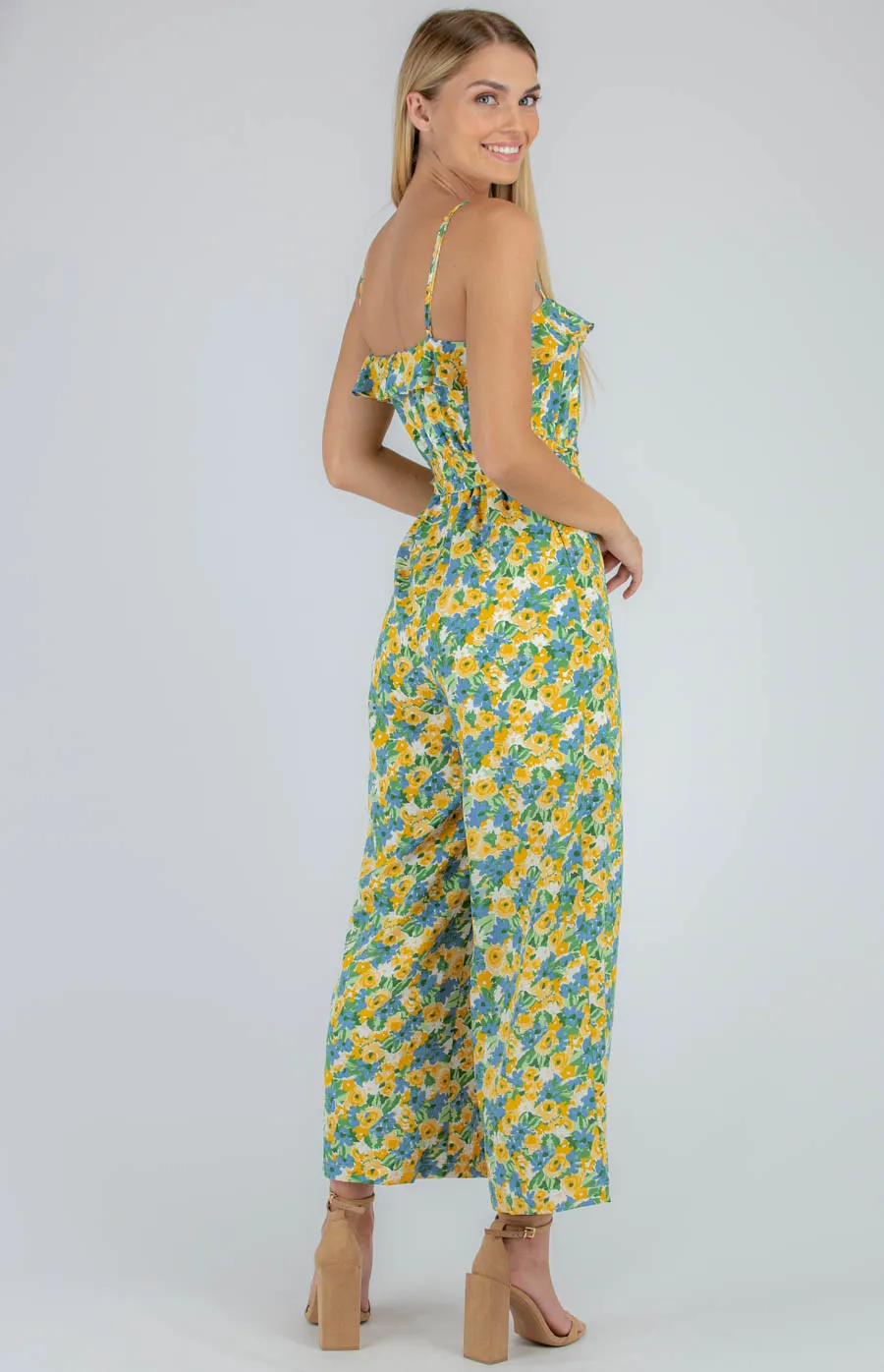 Frill Neckline Floral Jumpsuit (SJP483A) 