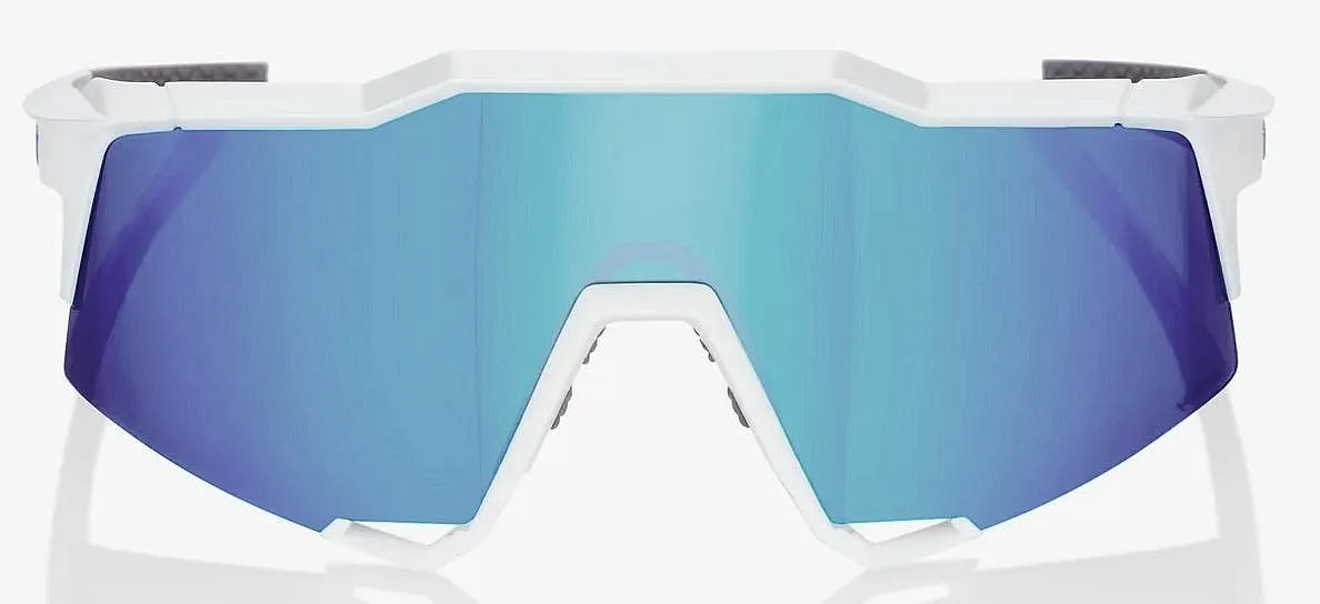 glasses 100% Speedcraft - Matte White/HiPER Blue Multilayer Mirror Lens