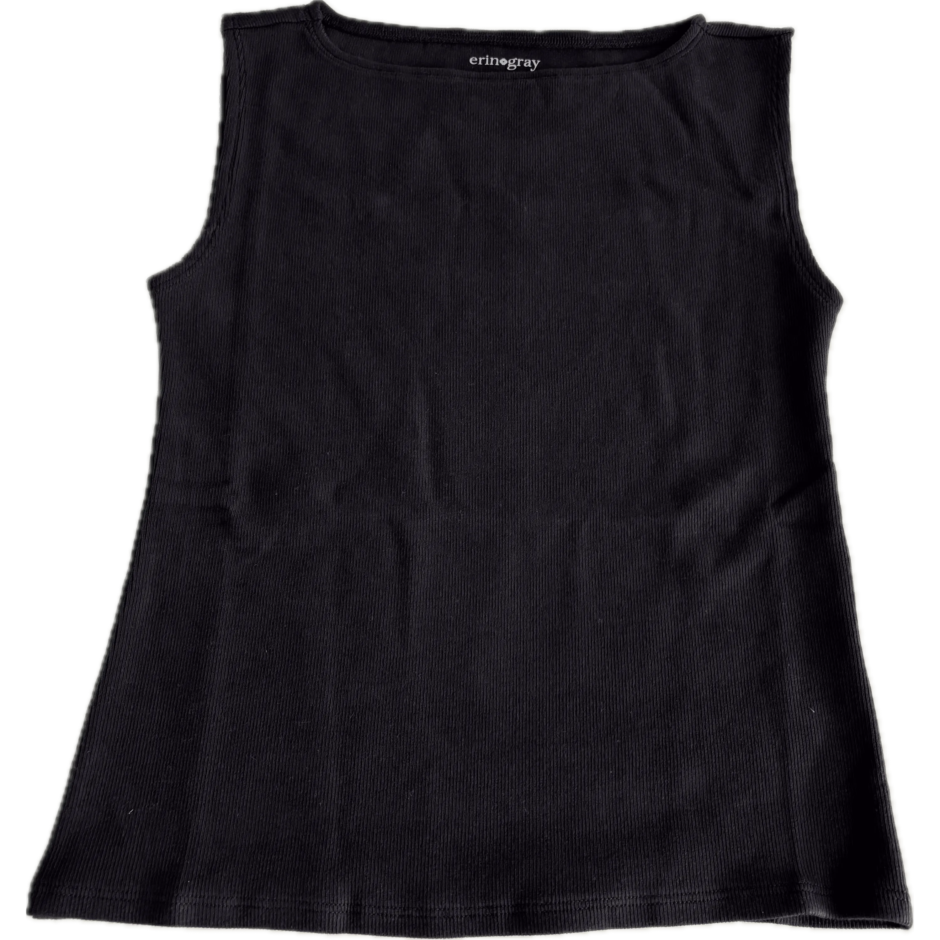 Havana Ribbed Sleeveless Top in Black