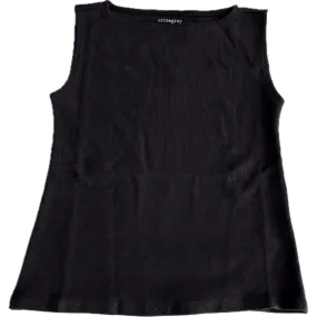 Havana Ribbed Sleeveless Top in Black