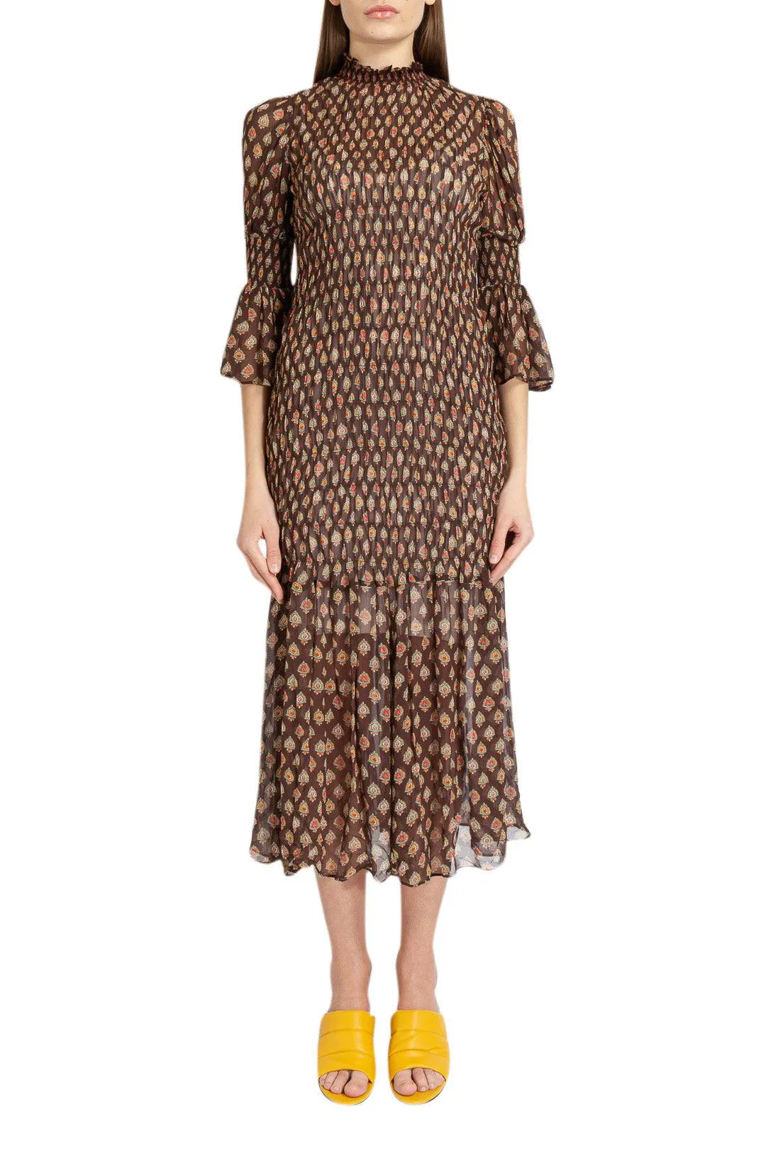 Jacquard pattern long dress