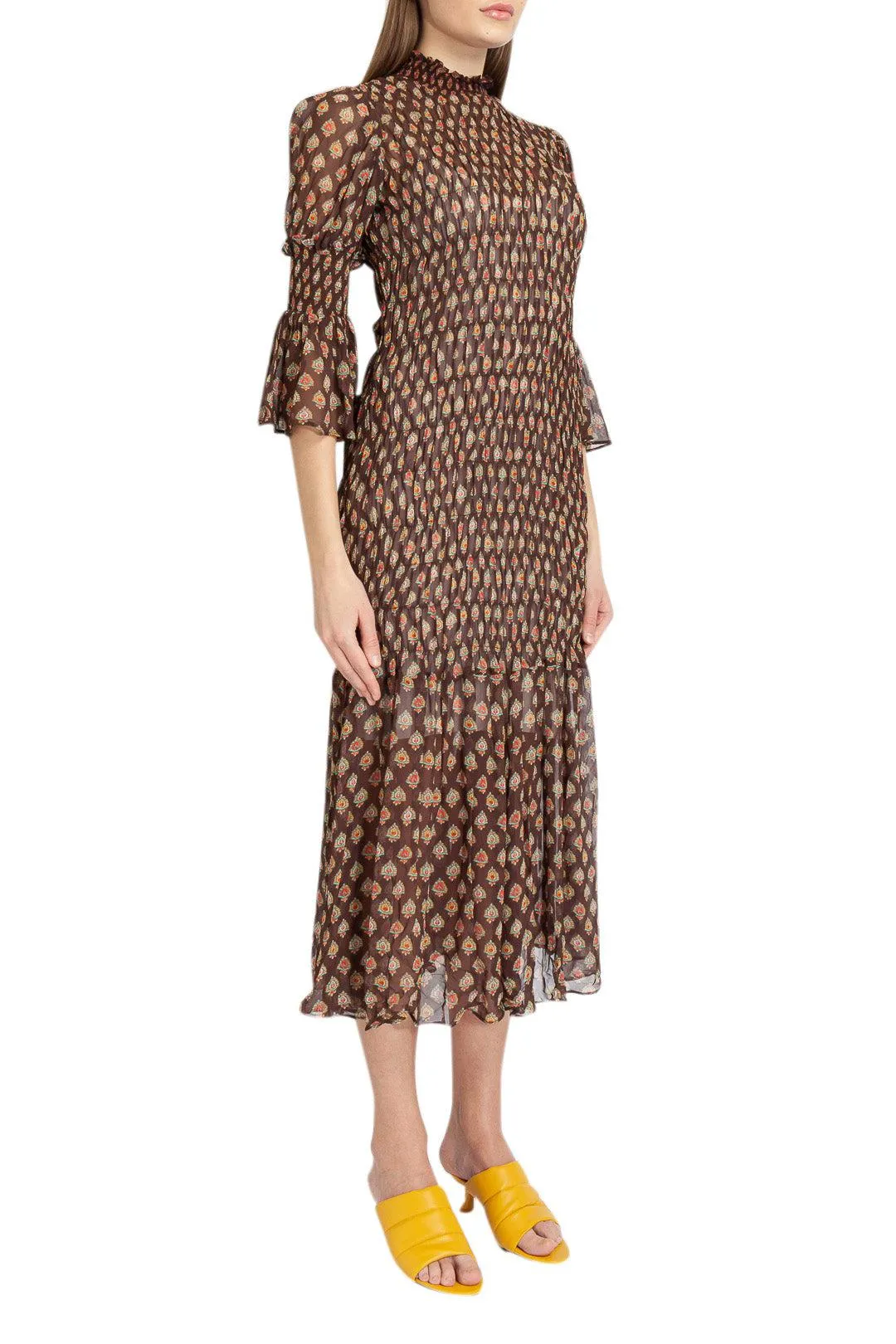 Jacquard pattern long dress