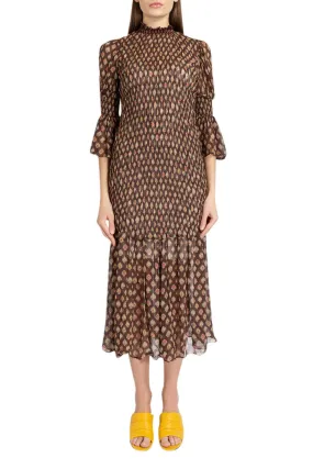 Jacquard pattern long dress